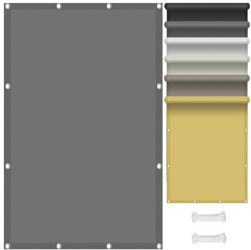Sonnensegel Sonnenschutz Garten Balkon 3 x 9 m Sonnensegel Balkon Ohne Bohren, Wasserdicht 98% UV Schutz inkl Befestigungsseile für Garten Terrasse, Hellgrau