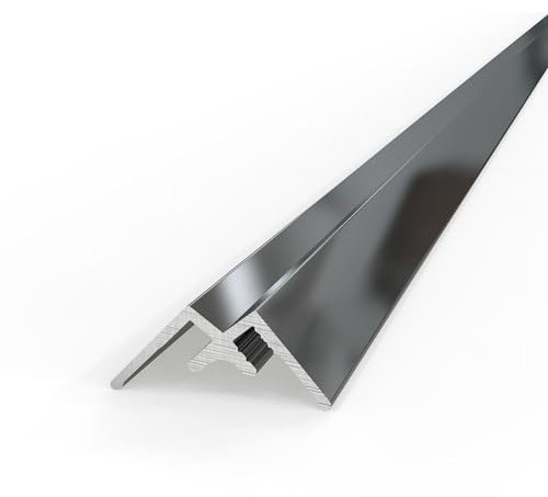 AUPROTEC Aluminium Profil Inneneckprofil Hochglanzpoliert 100cm Eckverbinder Alu Eckprofil Verbindungsprofil für 3mm Duschrückwände Wandverkleidung Profilleisten für Küchenrückwand