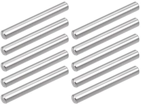 TOP-VIGOR 10Pcs 5mm x 40mm Dowel Pins Shelf Support Pegs, 304 Stainless Steel Cylindrical Shelf Support Pin Fasten Elements Silver Tone