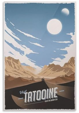 Vintage-Poster aus den 80er-Jahren, Motiv: Tatooine Travel Star The Wars, Filmposter für Wanddekoration, Leinwand, Wandkunst für Wohnzimmer, Dekoration, 30 x 45 cm