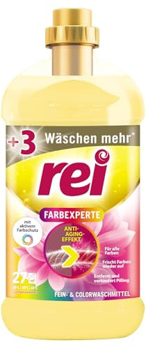 Rei Fein- und Colorwaschmittel flüssig für 27 Wäschen, Farbschutz und Anti-Aging-Enzym - Farbexperte, 1,08 l