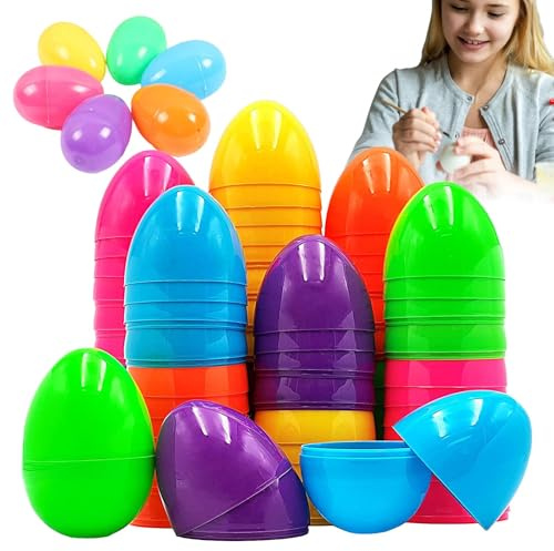 Remplissage d'œufs de Pâques - Fournitures pour la recherche d'œufs de Pâques, œufs de Pâques en vrac | Œufs de Pâques vides rechargeables, colorés et brillants Jouets en coquille d'œufs D