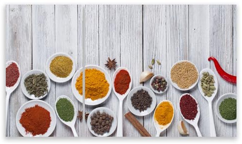 SMTDeco Protection plaque de cuisson, vitrocéramique, verre trempé, pour cuisinières électrique, à induction,planche à découper 30x52 + 60x52 cm Lot de 2. Assiette à épices Blanc (114355)