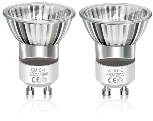 Caldarax 2 Stück Mini GU10 28W Halogenlampe, Dimmbar MR11 Halogen GU10 Lavalampe Glühbirne, 230V 330LM Warmweiß 2800K Halogen Reflektor Leuchtmittel für Lavalampen
