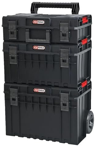 KS Tools - 850.0380F - Werkzeugkasten-Set SCM - Transportkoffer mit Trolley - mobiler Werkzeugkasten mit Rädern