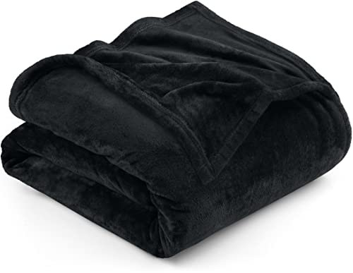 Utopia Bedding Coperta Pile Blanket [150x200 cm, Nero] Coperta Calda per Letto, Divano, Sedia e Divano - 300 GSM Morbida, Accogliente e Spessa per Tutte le Stagioni