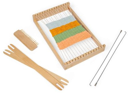 Bigjigs Toys Wooden Weaving Loom, Kids Starter Craft Kit