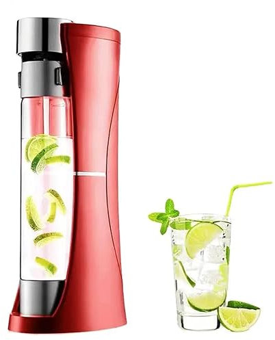 Sparkling Water Maker, One Touch Soda Streaming Machine with 2 Water Bottles, Make Homemade Sparkling Water, Juice, Coffee, Tea and Cocktail Drinks with Fruit
