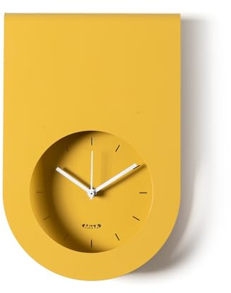 Arti & Mestieri Lembo - Orologio da parete di Design 100% Made in Italy - in Ferro, 21 x 32h cm (Ocra)