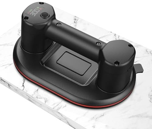 Ventouse Électrique à Vide, 9 Pouces de Diamètre, 2 Moteurs Sans Balais, Écran LCD, Capacité de Charge 300 kg, Ventouse Puissante pour Granit, Carrelage et Verre, Batterie 4000 mAh
