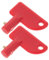 Healifty 2 Pièces Changer De Clé Raccord De Coupe-batterie Pièce De Véhicule Raccord De Système D'arrêt Poignée Du Sectionneur Partie Automobile Accessoire De Véhicule Plastique Rouge