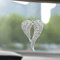 Auto Rückspiegel Anhänger Engel Flügel Silber, Hängende Car Deko für Innenraum, Schutzengel Ornament zum Aufhängen, Spirituelles Auto Zubehör Geschenk für Frauen Männer Autofahrer