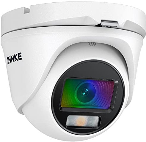 ANNKE 1080p Farb-Nachtsicht-Überwachungskamera, 4-in-1 AHD/TVI/CVI/CVBS Bullet Wired Turret-Kamera, f/1.0 Blende (0,001 Lux), 121° FoV, aktive Ausrichtung, IP67