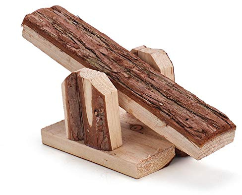 Haofy Wippe, Spielzeug für Haustiere, Naturholz, Kauaktivitätsausrüstung für Kleintiere, Hamster, Meerschweinchen, Kaninchen