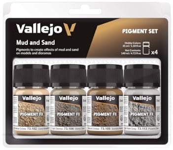 Vallejo 073191 Pigment-Set Schlamm und Sand, 35 ml (4er Pack), braun