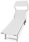 BAKAJI Lettino Prendisole Pieghevole da mare Stabilimento Spiaggia Professionale Struttura in Alluminio 190 x 60 x40/90 cm Sdraio Mare Spiaggia Piscina con tettuccio Parasole (Bianco)