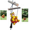 Midene Gartenstecker Keramik Handgefertigt - Gartendeko für Draußen Wetterfest - Garten Deko Keramik - Gartenfiguren & Gartenstatuen - Katze Swing