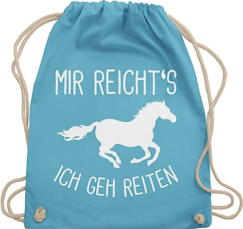 Turnbeutel Rucksack - Taschen - Mir reichts ich geh Reiten I Geschenk Pferde I Pferdemädchen I Pferdeliebhaber - Unisize - Hellblau - pferdegeschenk stalltasche pferd pferdespruch gehe beutel