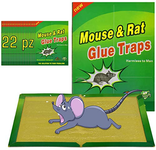 Trampas para Ratones 22 Piezas Pegamento Trampa Potente Grandes Ratones 【22 Piezas】