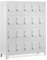 Domator Umkleideschrank 5B4A Fächerschrank Schließfachschrank mit 20 Fächern Wertfachschrank Metall Pulverbeschichtung 172 cm x 136 cm x 45 cm (H x B x T) (Grau)