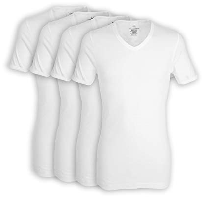 Götzburg 4er Pack Herren Kurzarm Business Unterhemd mit V-Ausschnitt (Weiss) 12