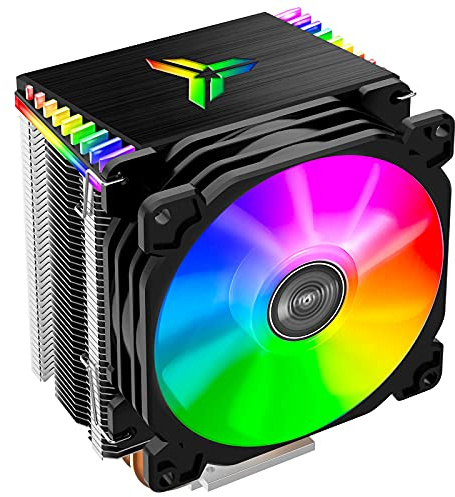 JONSBO Raffreddatore d'aria per CPU CR1400 RGB, 92 mm PWM CPU Cooler con 4 tubi di calore, ventole rimovibili per PC facili da installare, ventola di raffreddamento RGB arcobaleno silenziosa per Intel