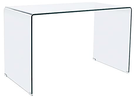 Note, Mesa de Estudio, Mesa Oficina o Escritorio, Acabado en Cristal Templado, Medidas: 120 cm (Largo) x 70 cm (Ancho) x 74 cm (Alto)