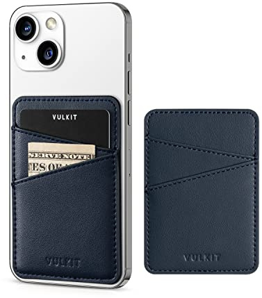VULKIT Phone Card Holder Slim Leather Adhesive Pocket RFID Blocking Credit Card Sleeves Sticker for Back of Smartphone for Men or Women