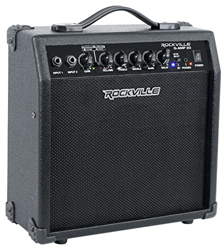 Rockville G-AMP 20W Dual Input Combo Amp Bluetooth/Delay Guitar Amplifier
