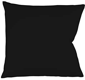 sleepling Satin Kissenbezug, Kissenhülle aus 100% seidig weicher Baumwolle, Bezug Zierkissen, Sofakissen, Kissen, 60 Grad, Ökotex 100, Made in EU, 40 x 40 cm, schwarz
