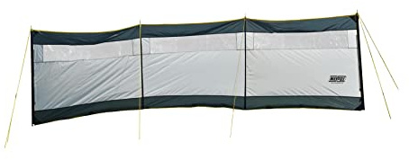 3 Panel Steel Pole Windbreak Shelter 1.4m by 5m Grey Window Screen Folding