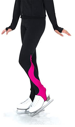 MICKEYCAT Eiskunstlauf Hose Frauen Mädchen Warmes Vlies Leggings Wasserdicht Mit Zweifarbigen Streifen Schlittschuh-Trainingshose,003,L