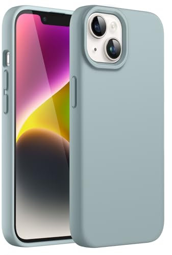 JETech Silikon Hülle für iPhone 14 6,1 Zoll, Ganzkörper Handyhülle mit Seidig-Weicher Berühren, Stoßfest Schutzhülle mit Mikrofaser-Futter (Agavengrün)