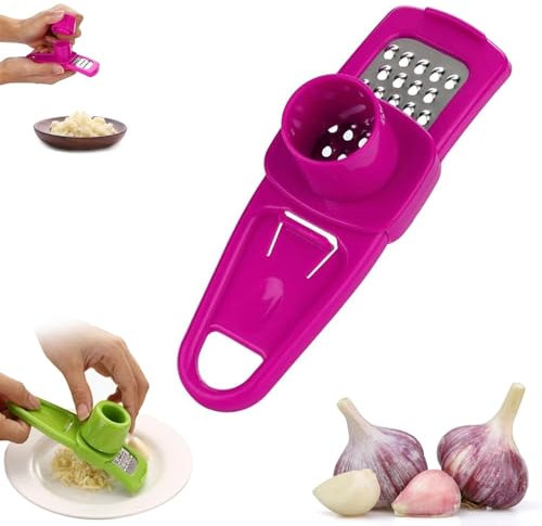 Garlic Press Garlic Crush Garlic Chopper Mincer Garlic Grinder Grater Cutter Ginger Masher Onion Press Ginger Squeezers Home & Kitchen Cooking Gadgets 2023 (Pink)