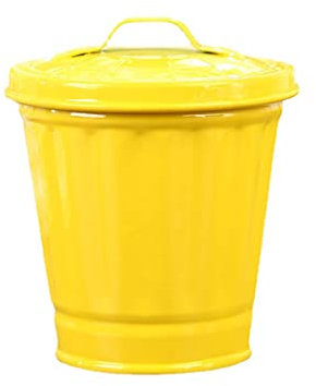 Verve Jelly Mini poubelle en métal avec couvercle pour comptoir, jaune, 8,9 x 8,9 x 9,4 cm