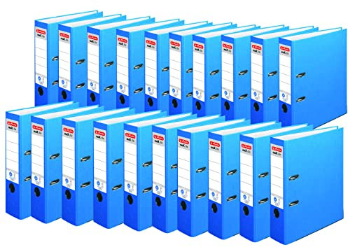 Herlitz 10841393 Ordner maX.file nature plus (A4, 8 cm, mit aufgeklebtem Rückenschild) blau, 20 Stück