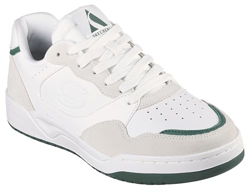 Skechers Unisex Bionic Trail Flashpoint Sneaker, Weißes Wildleder Duraleather Mesh Green Trim, 39 EU