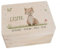 hellomini Personalisierte Erinnerungsbox Baby - Erinnerungskiste mit Namen aus Holz - Geschenk zur Geburt für Mädchen & Jungen - Babygeschenke (Fuchs, L: 40x30x23cm)