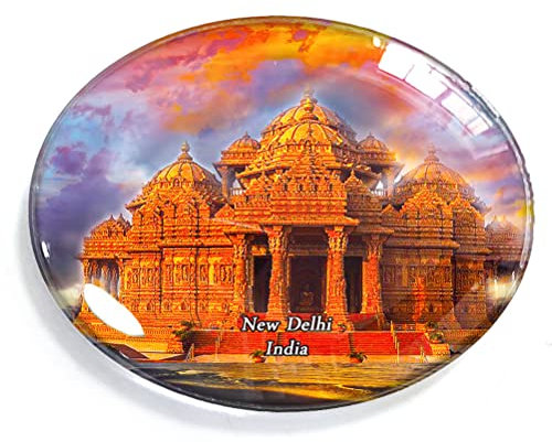 Neu-Delhi Indien Magnet Kühlschrank Gefrierschrank Magnet Aufkleber Souvenir Dekorationen Oval Kristall Magnet Küche Whiteboard