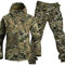 AAADRESSES Herren Softshell Jacke Taktische Uniformen MilitäRische wasserdichte Armee Kampfanzug Sets Jagdbekleidung Hose Leicht Outdoor ReißVerschluss Kapuzenpulli,Camouflage b,L