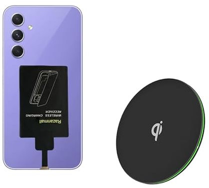 8W External Type-C Wireless Charging Receiver for Samsung Galaxy A54 A34 A24 A14 5G Phone with Charger PAD