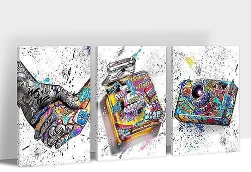 Graffiti-Wandkunst – Pop-Street-Kunst-Wanddekoration für Teenager, Jungen, bunte Graffiti-Leinwandkunst, cooles Graffiti-Gemälde für Männer, Schlafzimmer, Graffiti, Banksy, Leinwand-Wandkunst,