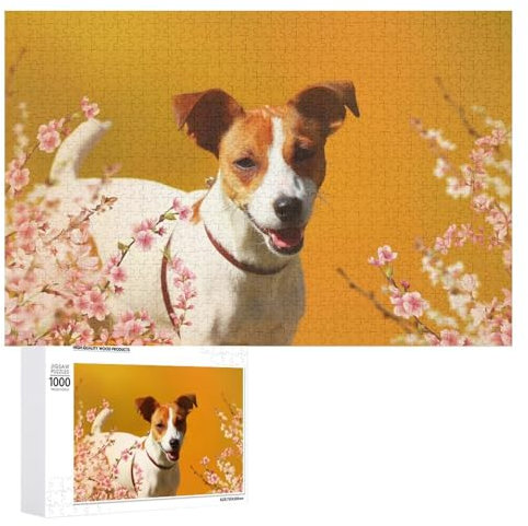 Puzzle 1000 Stück Hund Jack Russell Replica Puzzles Lernspielzeug Für Erwachsene Geburtstagsgeschenk 75x50 Holz