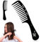 PLASTIFIC Unisex Hair Comb Brush Pocket Travel Portable Beard Mustache Palm Hair Styling Tools Scalp Massage Black Shampoo Comb Head Massager Scalp Brush (Black - 22.5cm)