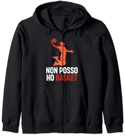 Pallacanestro Non Posso Ho Basket Giocatore di Basketball Felpa con Cappuccio