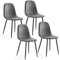 Mondeer Esszimmerstühle 4er Set, Samt Küchenstuhl mit Rückenlehne und Polsterung, Modernes, für Esszimmer Küche Wohnzimmer, Grau