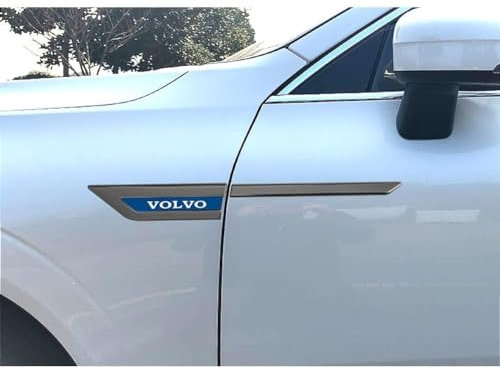 2 Stück 3D Auto Metallaufkleber Seitenaufkleber Kofferraum Aufkleber Für Volvo XC40/XC60/XC90/V60/V90/S60/S90 Emblem Abzeichen Styling Dekoration,B