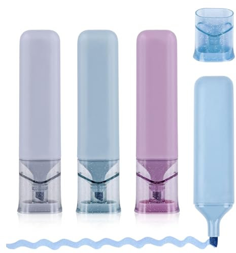 PEUTIER 4stk Glitzer-Textmarker, 11,3x2,5cm Nebel-Glitzer-Textmarker Textmarker Glitzernde Textmarker Schul- und Klassenzimmerbedarf für Männer Frauen und Kinder(Blau)