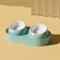 Gamelles pour chat avec support incliné, gamelles surélevées en céramique blanche pour chat et petit chien, gamelle de nourriture et d'eau pour chat, bol de protection pour cou inclinable à 10° avec