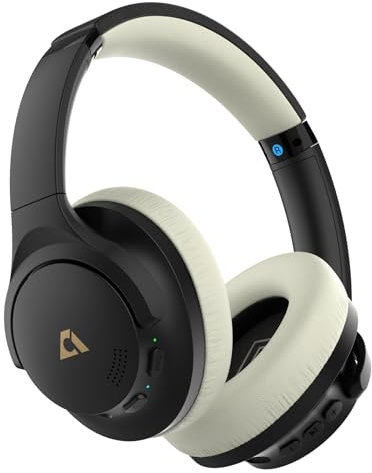 1Mii Y8 Cuffie Bluetooth Wireless con Riduzione Attiva del Rumore Ibrida, Audio Hi-Res LDAC, 75 Ore di Autonomia, Over-Ear, Comfortevoli e Pieghevoli - Nero Grigio